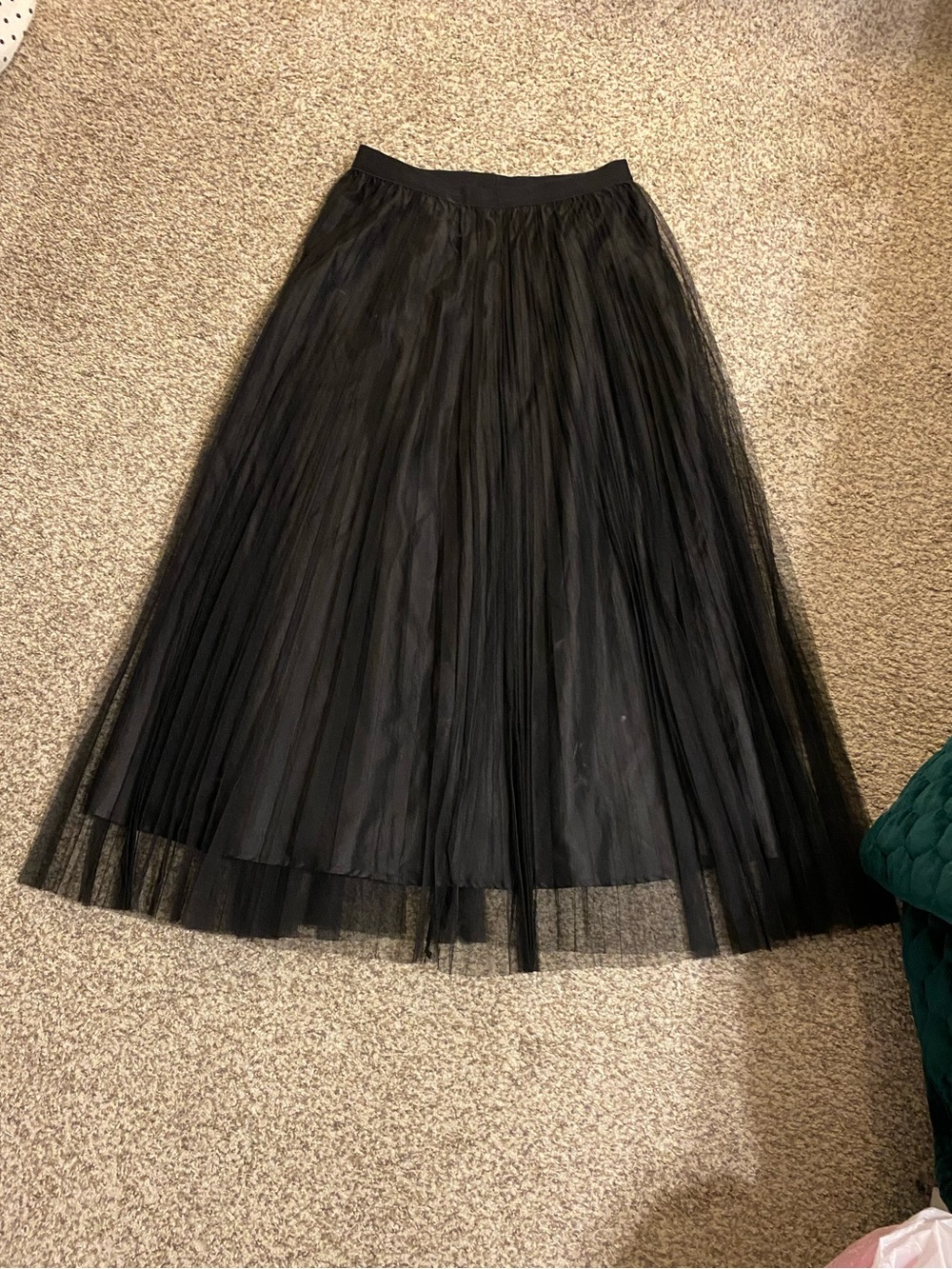Black Tulle Midi Skirt by Grove Size Large